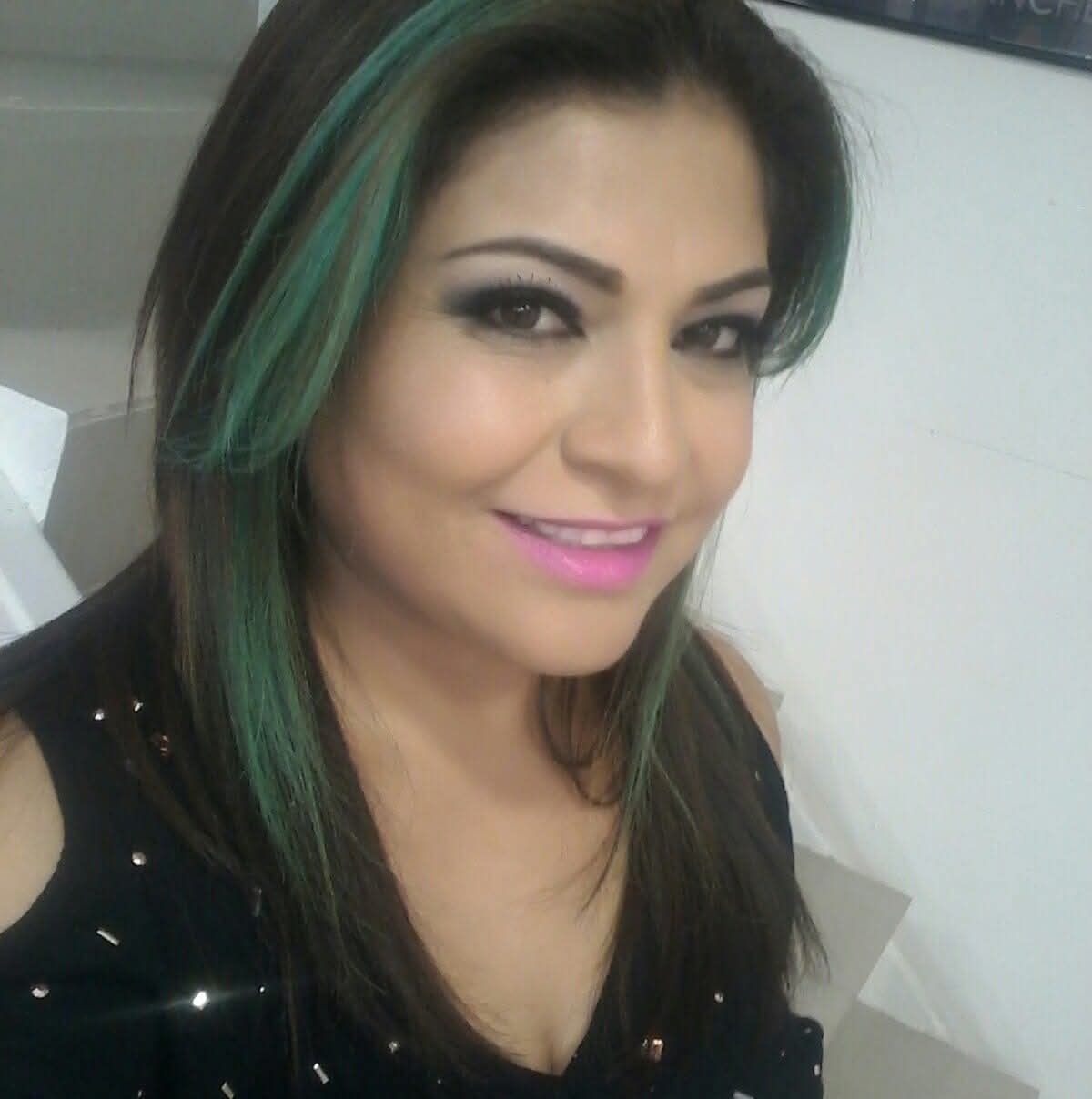 Mechas de color fantasía verde